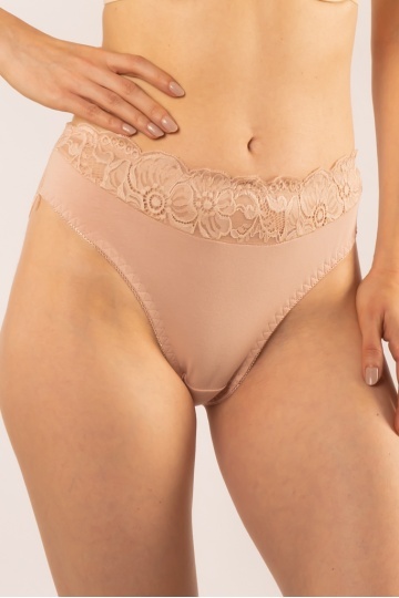 Chiloti femei Liliana din bumbac si dantela, Roze Nude - Img 4
