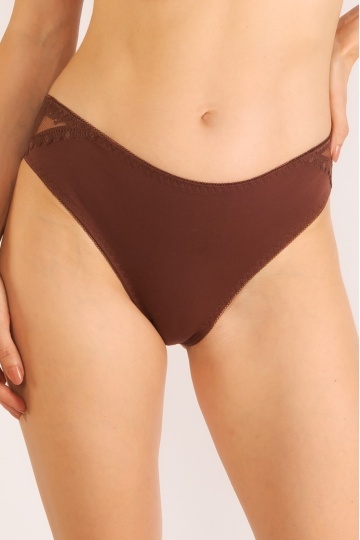 Chiloti femei Luna din bumbac si dantela, CHOCO ( S - XXL ) - Img 6