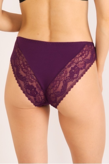 Chiloti femei Luna din bumbac si dantela, Mov ( S - XXL ) - Img 2
