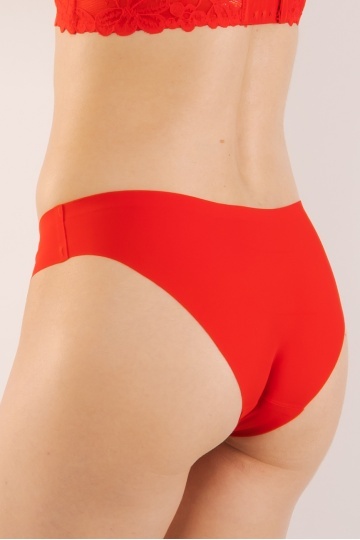 Chiloti laser cut IVY, panty Clasic fara cusaturi la tiv, microfibra, Rosu - Img 3