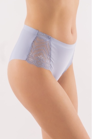 Chiloti laser cut Nala, fara cusaturi la tiv, microfibra si dantela , Blue - Img 2