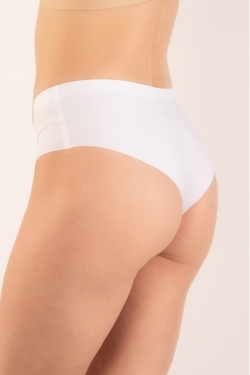 Chiloti laser cut Nuria, panty brazilian fara cusaturi la tiv, microfibra, Alb - Img 2