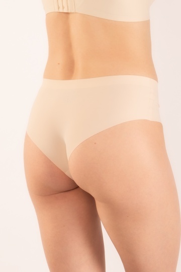 Chiloti laser cut Nuria, panty brazilian fara cusaturi la tiv, microfibra, Cream Nude - Img 3