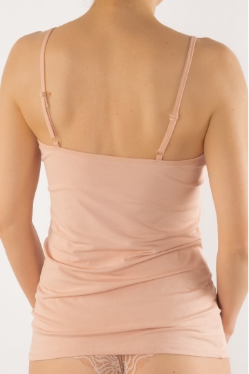 Maieu Basic bumbac bretele reglabile, Peach Nude - Img 2