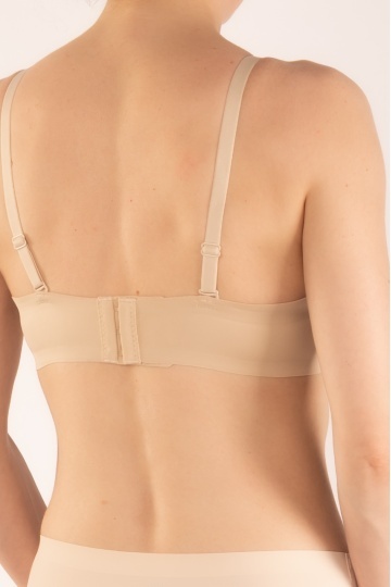 Sutien Astrid, cupe A, fara armatura, cupe graduale buretate, Beige Nude - Img 3