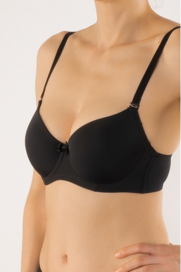 Sutien cupa subtire preformata microfibra, Bella , Negru , cupe B, C, D, E, F - Img 5