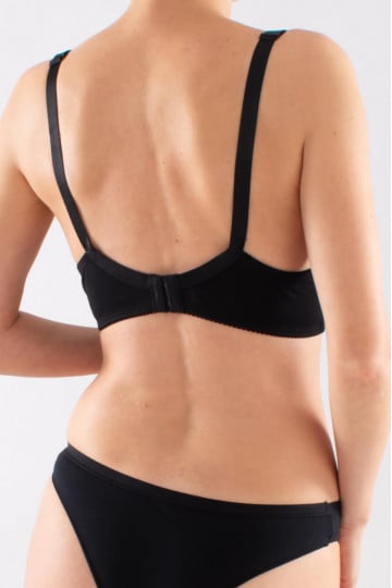 Sutien dantela cu intaritura de sustinere in jumatatea de jos a cupei , cupe C si D, Negru - Img 4