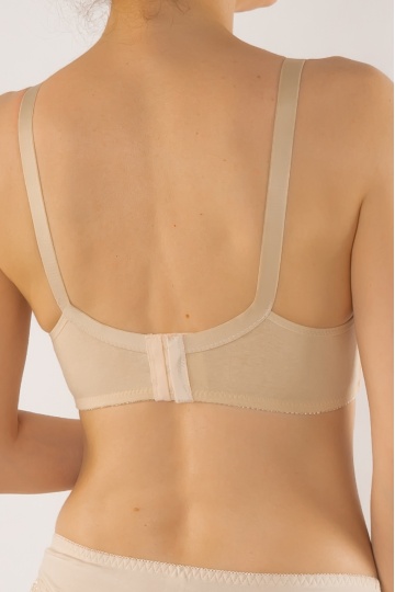 Sutien Elena, fara armatura din bumbac, cupe B, C si D, Bej - Img 2