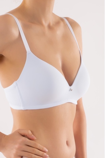 Sutien Eliza fara armatura, cupe burete moale, Alb, cupe B, C si D - Img 2