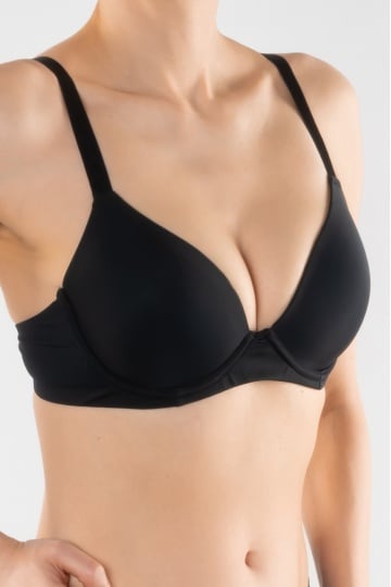 Sutien extra confort cupa subtire preformata microfibra, Klara, Negru - Img 2