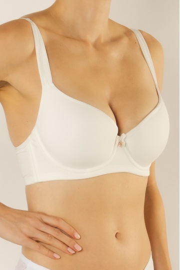 Sutien Lina extra confort cupa adanca preformata microfibra, Alb, cupe C si D - Img 2