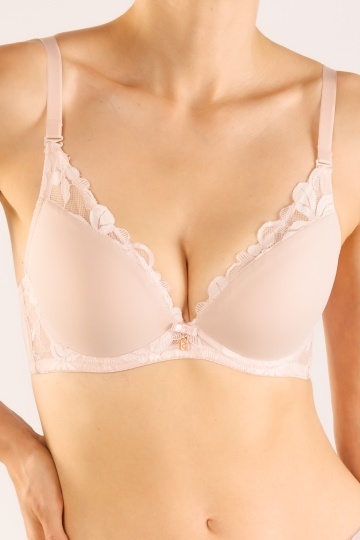Sutien Lira, cupa preformata, imbracat in microfibra, cupe B, C, Roz Pudra - Img 3