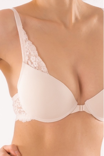 Sutien push-up cu inchidere in fata Nissa , Cream ( cupe B si C ) - Img 5