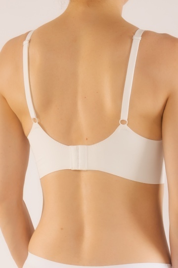 Sutien soft-touch Savana tip bustiera fara armatura, cupe buretate moi, din microfibra , Alb - Img 4