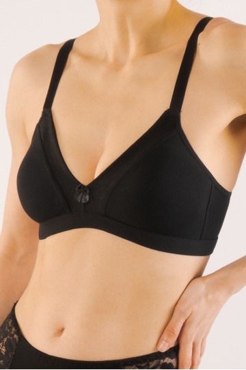Sutien Sonia BUMBAC, fara armatura si fara burete, cupe B, C, D, si E, Negru - Img 5