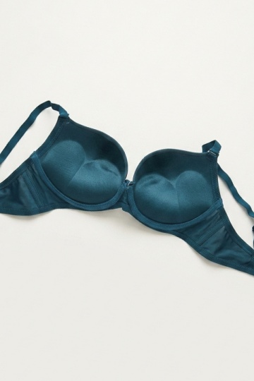 Sutien Stella extra-push-up cupa preformata, imbracat in microfibra eleganta, cupe B, C, Jade - Img 3