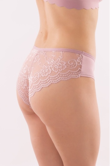 Chiloti femei bumbac si dantela Crystal, Roze Nude - Img 3