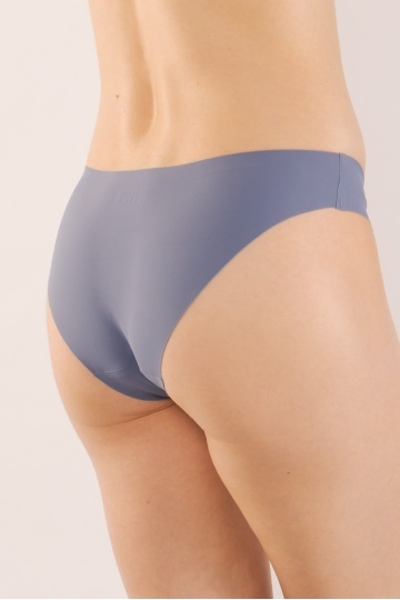 Chiloti laser cut IVY, panty Clasic fara cusaturi la tiv, microfibra, Albastru - Img 3