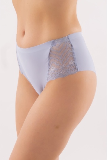 Chiloti laser cut Nala, fara cusaturi la tiv, microfibra si dantela , Blue - Img 3