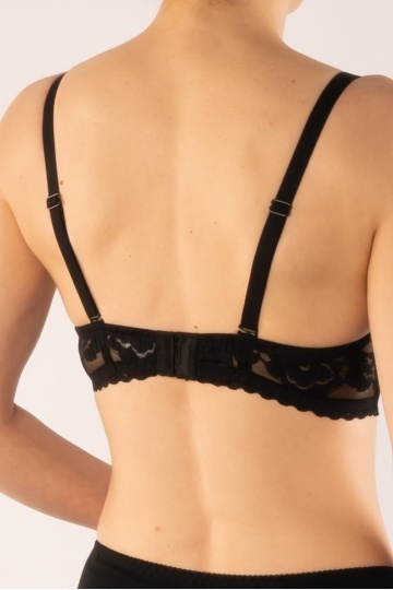 Sutien Chloe push-up semicup elegant, cupa preformata, Negru - Img 4