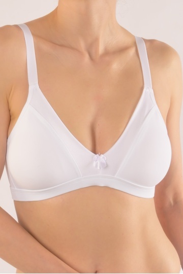 Sutien Clasic Sonia, fara armatura si fara burete, cupe B, C, D, si E Alb