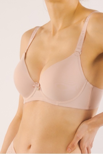 Sutien cupa preformata subtire Maribel, imbracat in microfibra, cupe B, C, D, Roze - Img 2