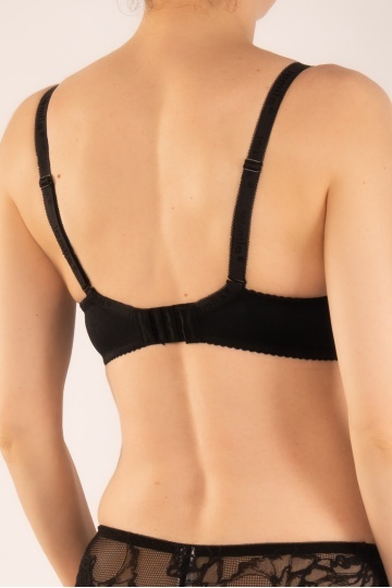 Sutien cupa preformata subtire Vera, imbracat in microfibra, cupe B, C, D, Negru - Img 5