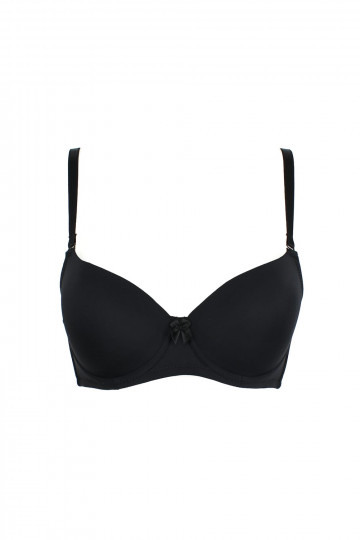 Sutien cupa subtire preformata microfibra, Bella , Negru , cupe B, C, D, E, F - Img 2