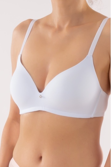 Sutien Eliza fara armatura, cupe burete moale, Alb, cupe B, C si D - Img 3