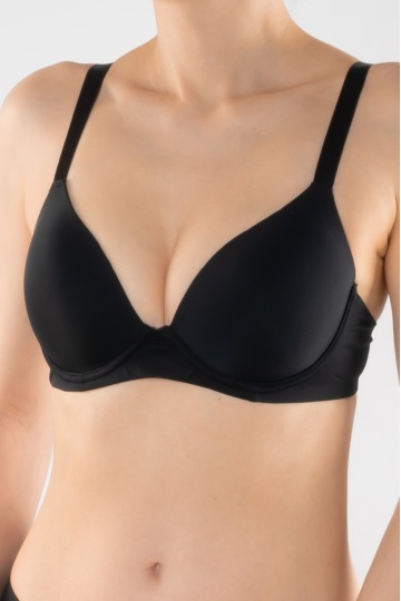 Sutien extra confort cupa subtire preformata microfibra, Klara, Negru - Img 1