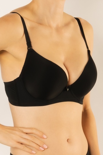 Sutien Nana cupa extra push-up preformata graduala, cupe B si C, Negru - Img 2