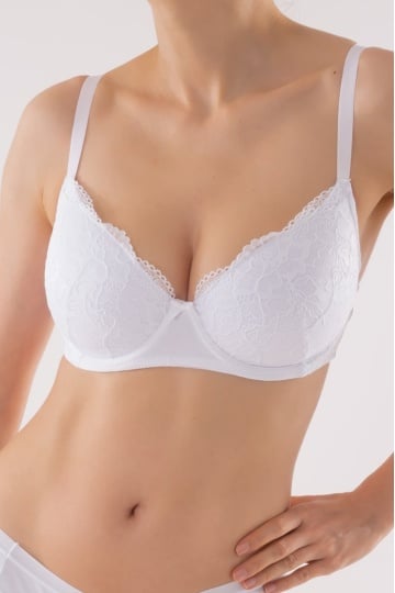Sutien Pandora, cupa moale extra confort Alb, cupe B, C si D - Img 1