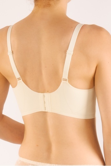Sutien soft-touch MARA tip bustiera cu bretea reglabila, fara armatura, cupe moi, din microfibra , Butter - Img 3