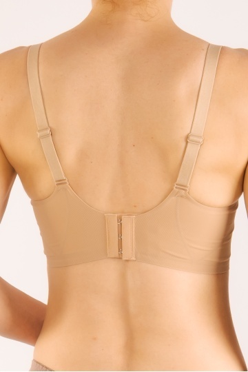 Sutien soft-touch MARA tip bustiera cu bretea reglabila, fara armatura, cupe moi, din microfibra , Bej - Img 4