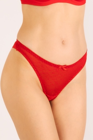 Chiloti eleganti Rosalia, model panty brazilian, din dantela, Rosu - Img 3