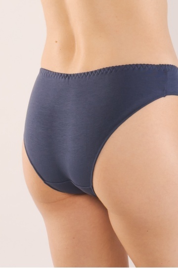 Chiloti femei ALA, clasic din bumbac, talie medie Navy blue - Img 4