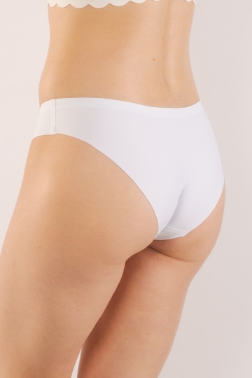 Chiloti laser cut IVY, panty Clasic fara cusaturi la tiv, microfibra, Alb - Img 3