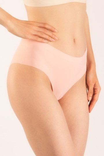 Chiloti laser cut Nuria, panty brazilian fara cusaturi la tiv, microfibra, Roze Blush - Img 2