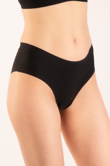 Chiloti laser cut Nuria, panty brazilian fara cusaturi la tiv, microfibra, Negru - Img 2