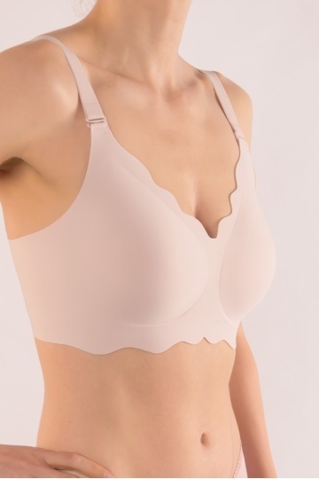 Sutien Antonia, tip bustiera soft confort fara armatura, cupe moi, din microfibra S - 3XL Pastel Pink - Img 5
