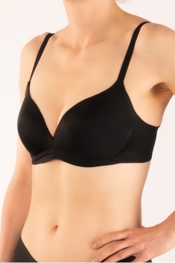 Sutien Astrid, cupe A, fara armatura, cupe graduale buretate, Negru - Img 4