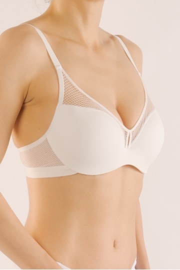 Sutien Coraline push-up mediu, cupa preformata, Alb - Img 3