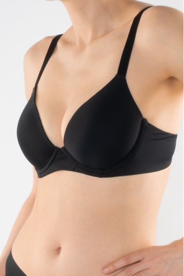 Sutien extra confort cupa subtire preformata microfibra, Klara, Negru - Img 3