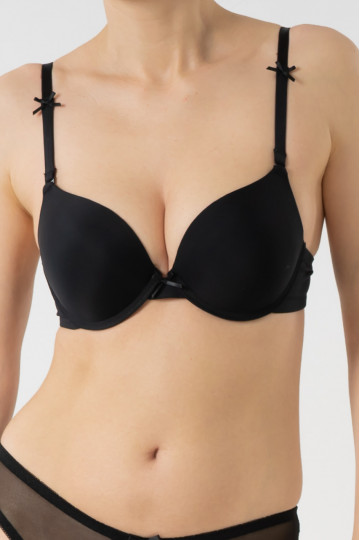 Sutien Gina, Extra Push-up Basic , cupe B si C , Negru - Img 2