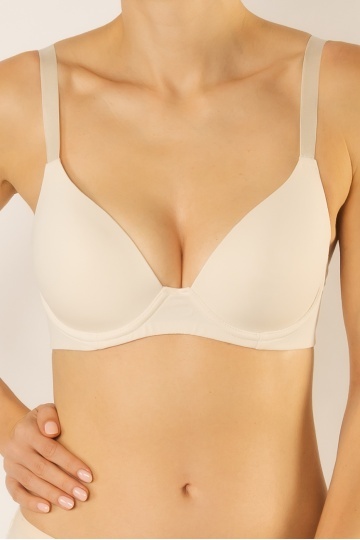 Sutien Klara extra confort cupa subtire preformata microfibra, Butter Cream