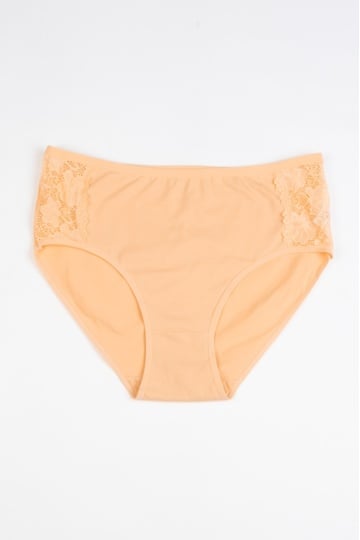 Chiloti femei Corina, clasic bumbac si dantela Bej XL-4XL - Img 1