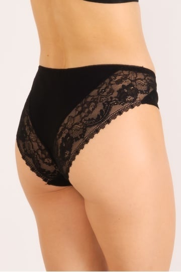 Chiloti femei Luna din bumbac si dantela, Negru ( S - XXL )