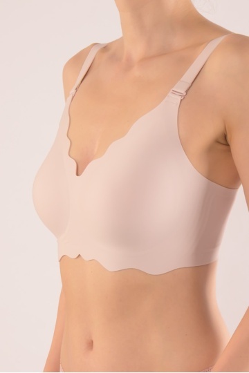 Sutien Antonia, tip bustiera soft confort fara armatura, cupe moi, din microfibra S - 3XL Pastel Pink - Img 2