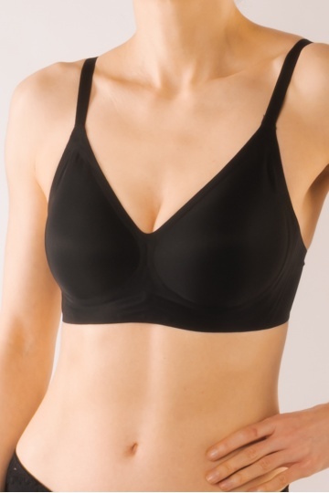 Sutien Arleta, tip bustiera soft confort fara armatura, cupe moi, din microfibra Negru