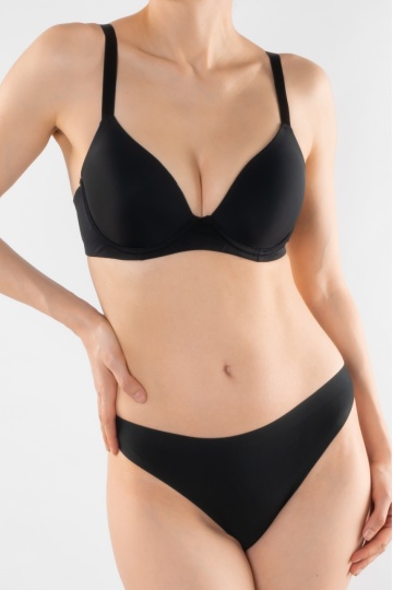 Sutien extra confort cupa subtire preformata microfibra, Klara, Negru - Img 4